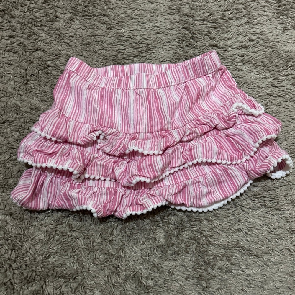 Andy & Evan Pink and White Striped Skirt